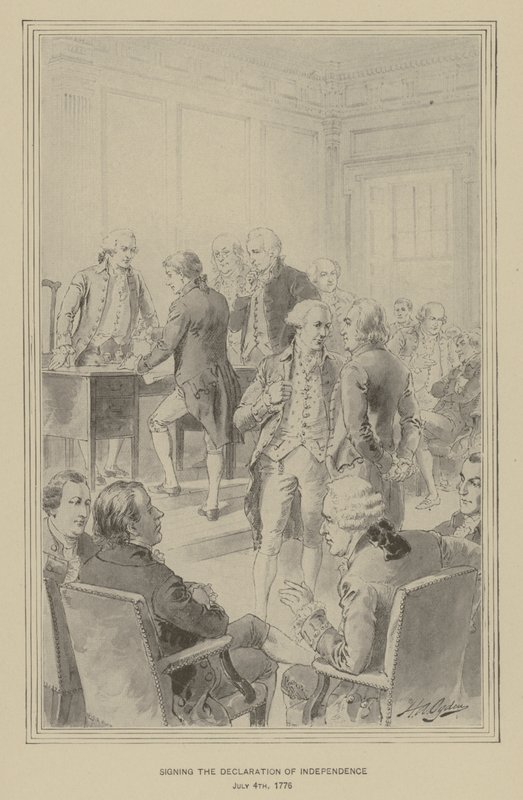 Assinatura da Declaração de Independência, 4 de Julho de 1776 (litho) de Henry Alexander (after) Ogden