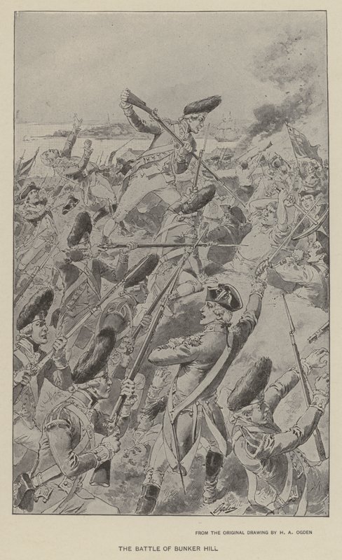 A Batalha de Bunker Hill (litho) de Henry Alexander (after) Ogden