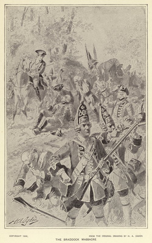 O Massacre de Braddock (litho) de Henry Alexander (after) Ogden