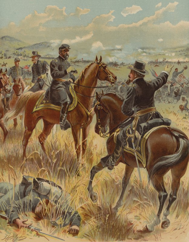 General Meade na Batalha de Gettysburg, Pensilvânia, Guerra Civil Americana, 2 de julho de 1863 de Henry Alexander Ogden