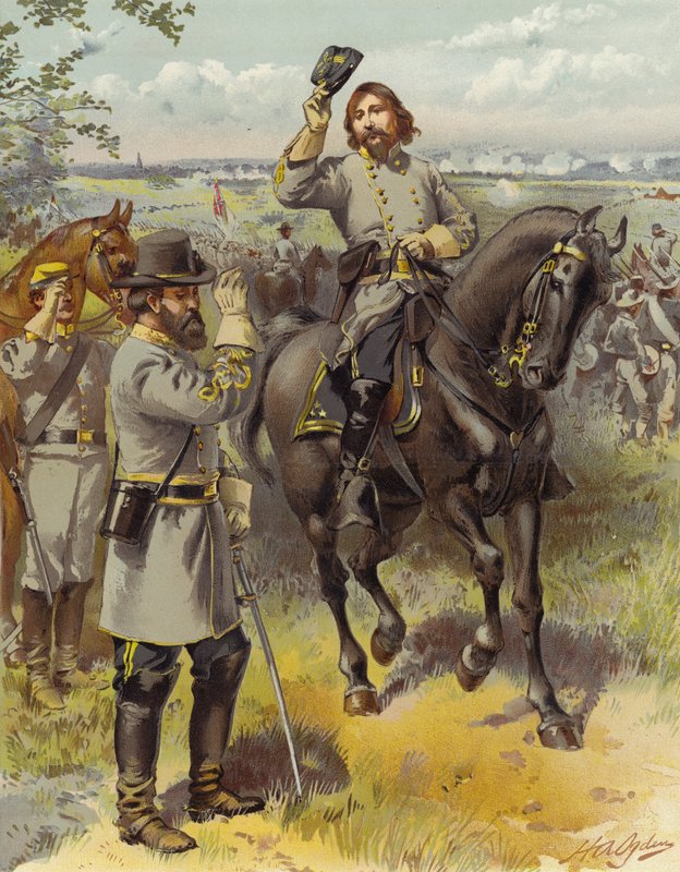 O general Pickett aceitando a ordem de cobrar do general Longstreet, Gettysburg; 3 de julho de 1863 de Henry Alexander Ogden