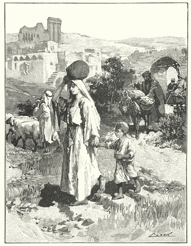 Uma aldeia samaritana (litho) de Henry Andrew Harper
