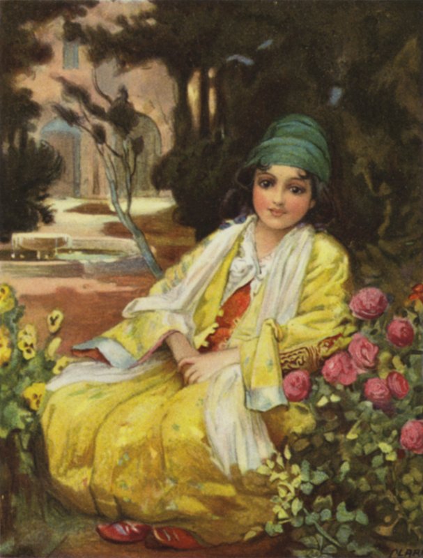 Uma empregada síria (cor litho) de Henry Andrew Harper