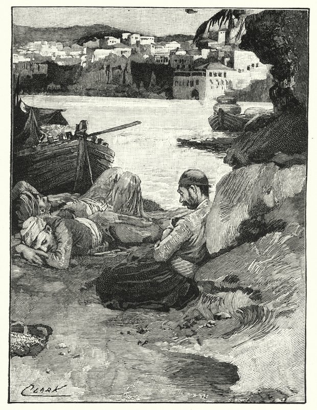 Uma sesta de meio-dia em Jaffa (litho) de Henry Andrew Harper