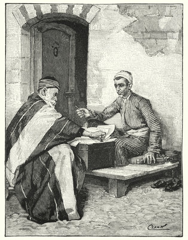 Um escritor oriental selando uma carta (litho) de Henry Andrew Harper