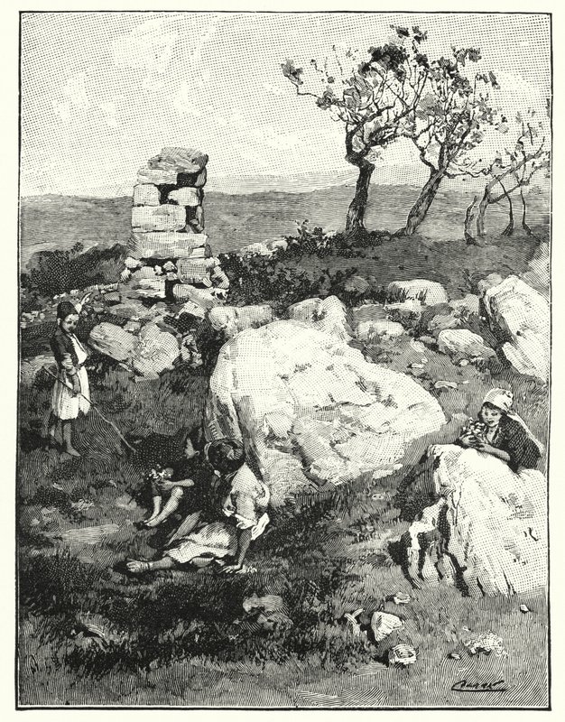 Um marco antigo no Líbano (litho) de Henry Andrew Harper