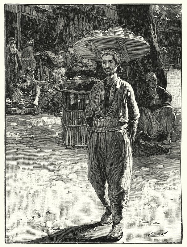 Padeiro oriental com cesto na cabeça (litho) de Henry Andrew Harper