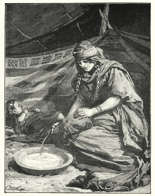 Interior da tenda beduína (litho) de Henry Andrew Harper