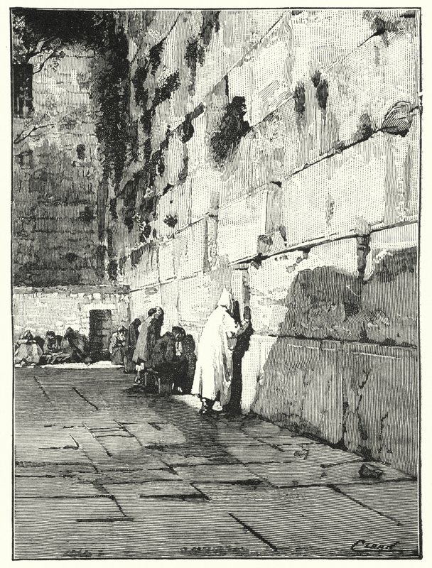 Lamento-Place dos Judeus, Jerusalém (litho) de Henry Andrew Harper