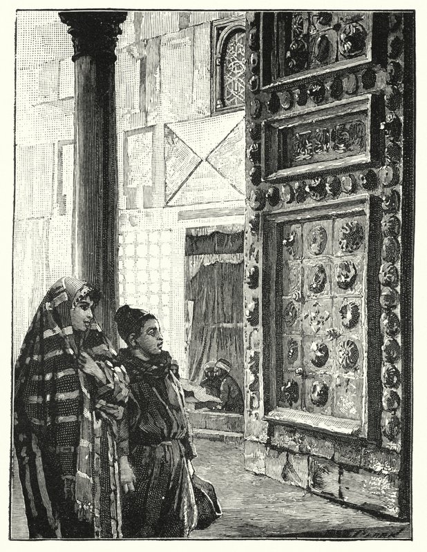 Porta metálica da Grande Mesquita de Damasco (litho) de Henry Andrew Harper
