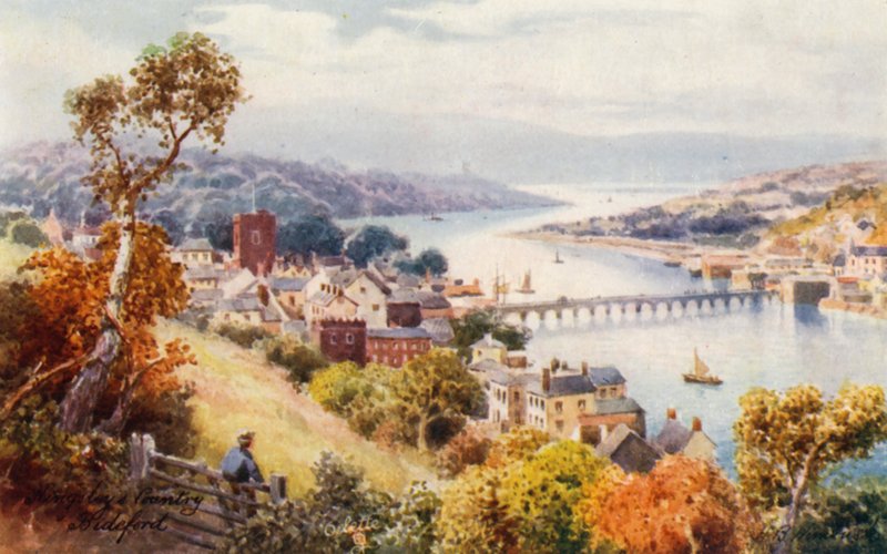 Bideford e Bridge (litografia a cores) de Henry B. (after) Wimbush