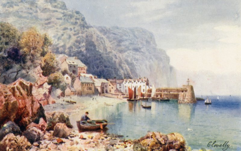 Clovelly (litografia a cores) de Henry B. (after) Wimbush