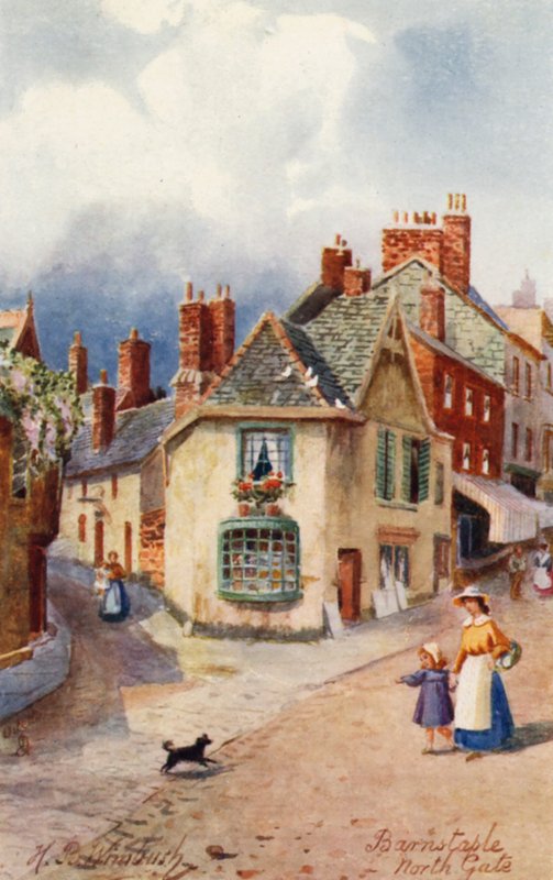 North Gate, Barnstaple (litografia a cores) de Henry B. (after) Wimbush