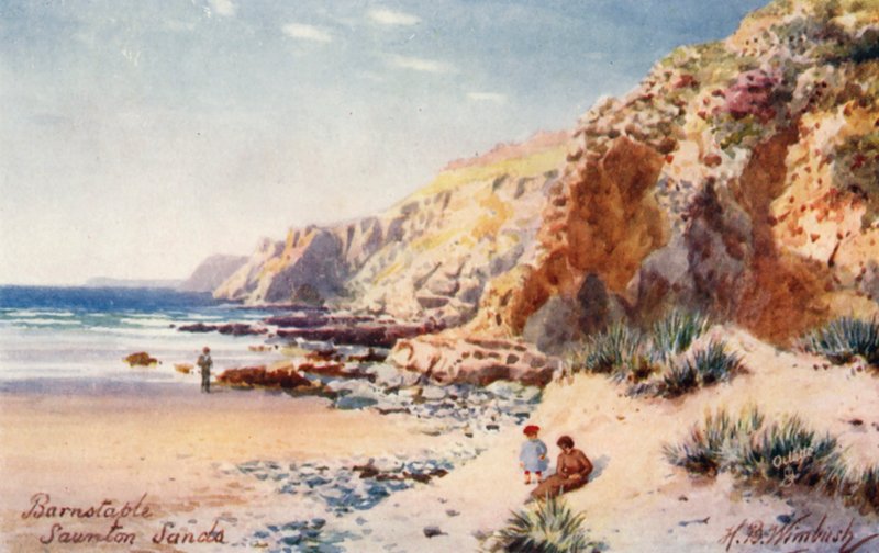 Saunton Sands, Barnstaple (litografia a cores) de Henry B. (after) Wimbush
