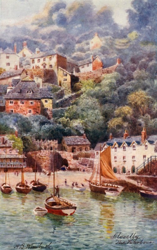 The Harbour, Clovelly (litografia a cores) de Henry B. (after) Wimbush