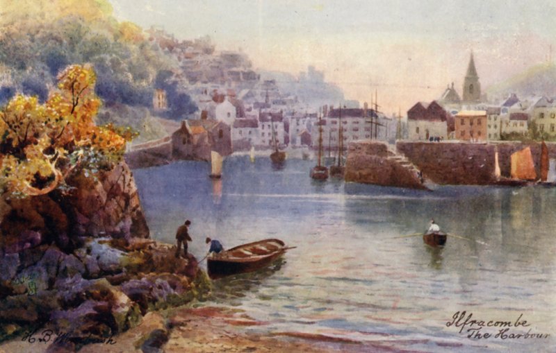 The Harbour, Ilfracombe (litografia a cores) de Henry B. (after) Wimbush