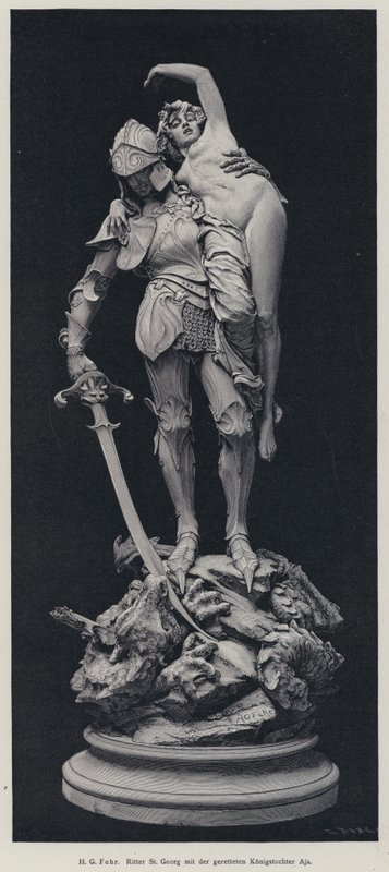 São Jorge e a donzela resgatada (gravura) de Henry Charles Fehr