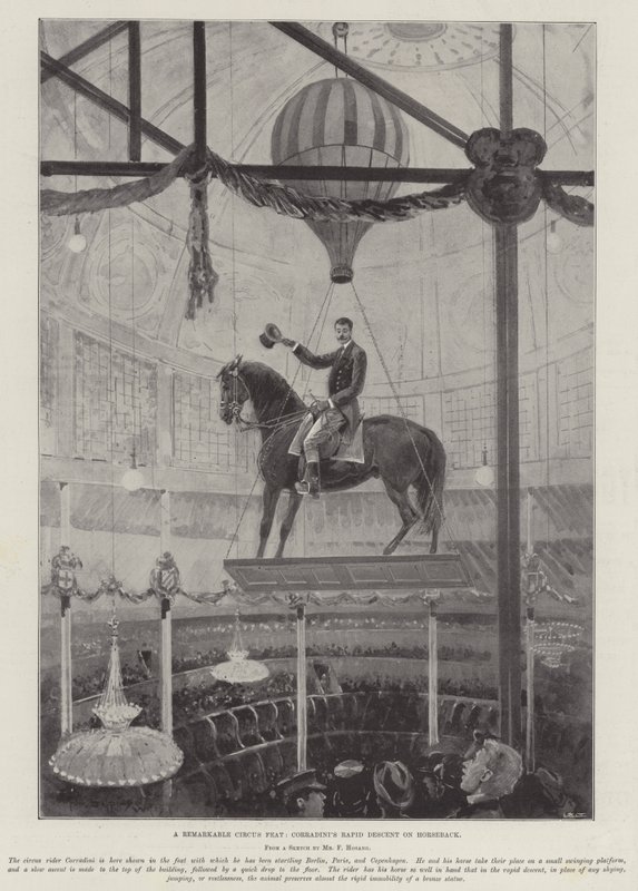 Um notável disco de circo, descida rápida de cavalo de Corradini de Henry Charles Seppings Wright