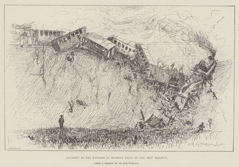 Acidente com o trem do Imperador da Rússia na Ferrovia Azov de Henry Charles Seppings Wright