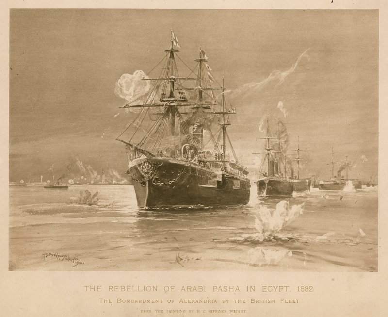 Bombardeamento de Alexandria pela frota britânica durante a rebelião de Ali Pasha, Egipto de Henry Charles Seppings Wright