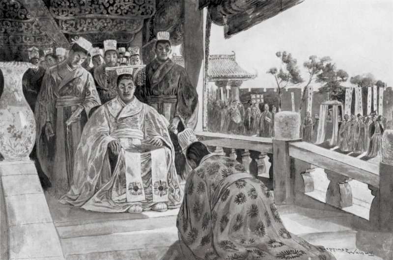 Han Yu a apresentar o seu Memorial (litografia) de Henry Charles Seppings Wright