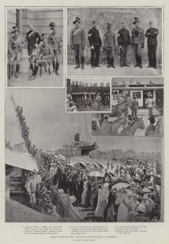 Mãos do outro lado do mar, New South Wales Lancers em Aldershot de Henry Charles Seppings Wright