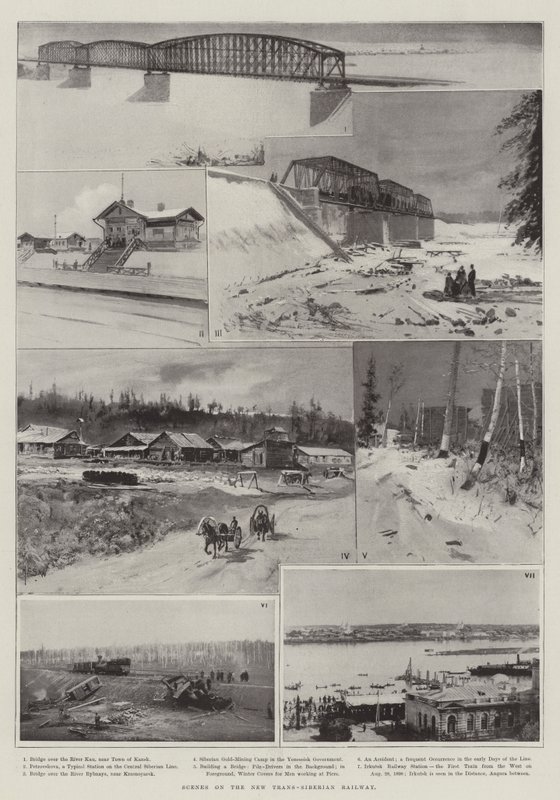 Cenas da Nova Ferrovia Transiberiana de Henry Charles Seppings Wright