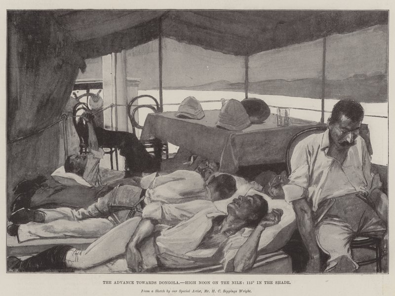 O avanço para Dongola, High Noon no Nilo, 115 ° na sombra de Henry Charles Seppings Wright