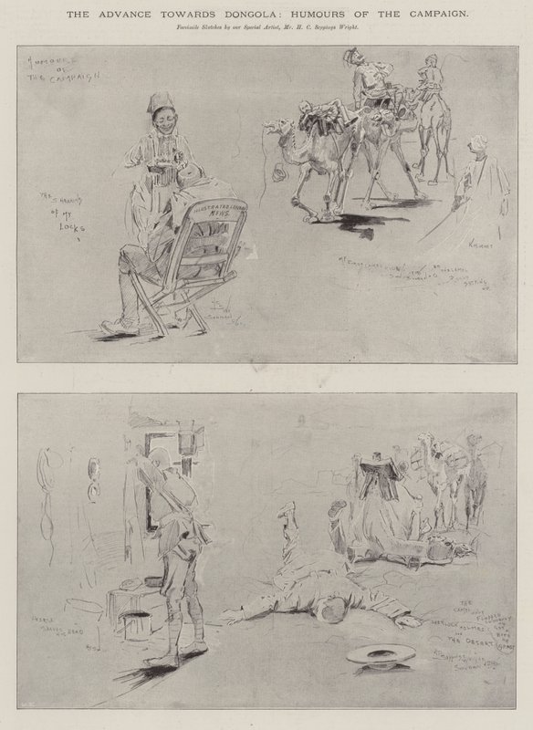 O avanço para Dongola, humor da campanha de Henry Charles Seppings Wright