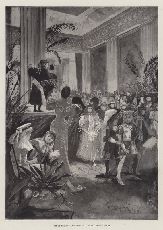 Bola de fantasia de crianças na casa da mansão de Henry Charles Seppings Wright