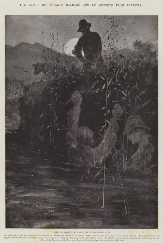 A fuga dos capitães Haldane e Le Mesurier de Pretória de Henry Charles Seppings Wright