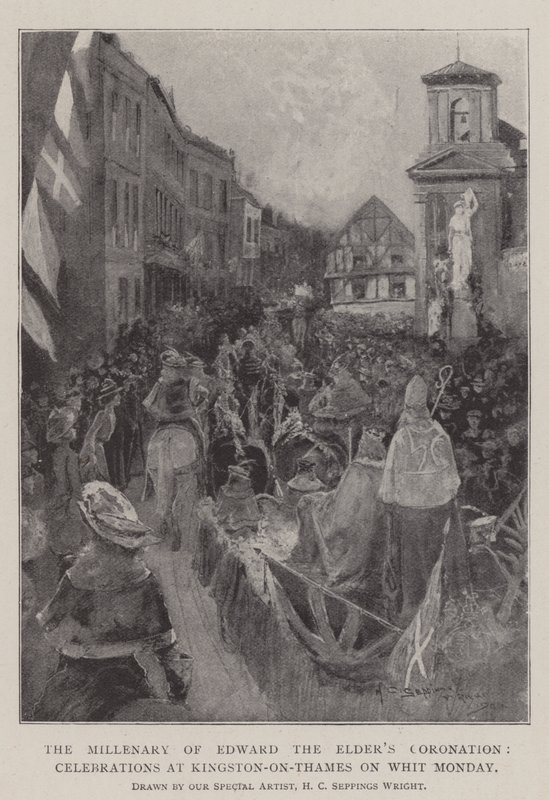 O Milênio da Coroação de Edward, o Velho, Celebrações em Kingston-on-Thames, na Segunda-feira de Pentecostes de Henry Charles Seppings Wright