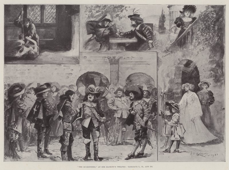 Os Mosqueteiros, no Teatro de Sua Majestade, Tableaux I, II e III de Henry Charles Seppings Wright