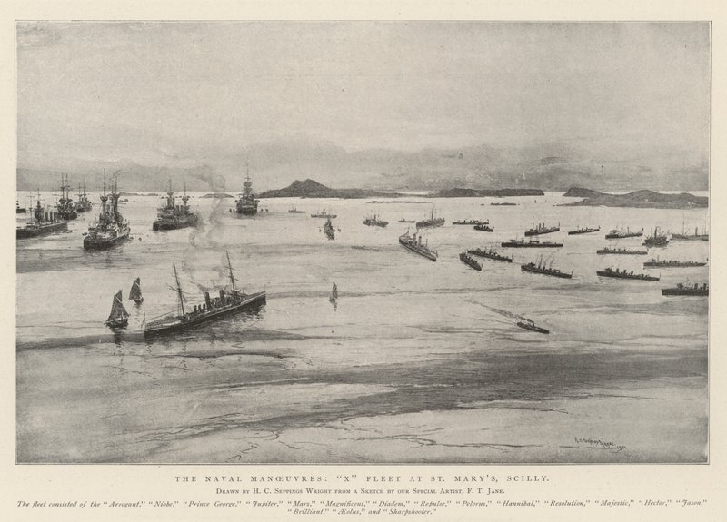 As manobras navais, X Fleet em St Mary&39;s, Scilly de Henry Charles Seppings Wright