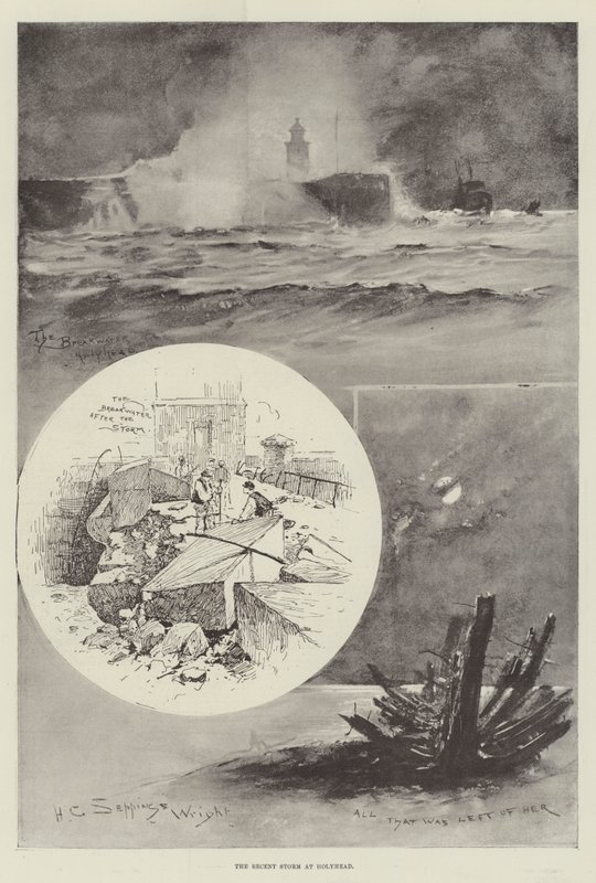 A recente tempestade em Holyhead de Henry Charles Seppings Wright