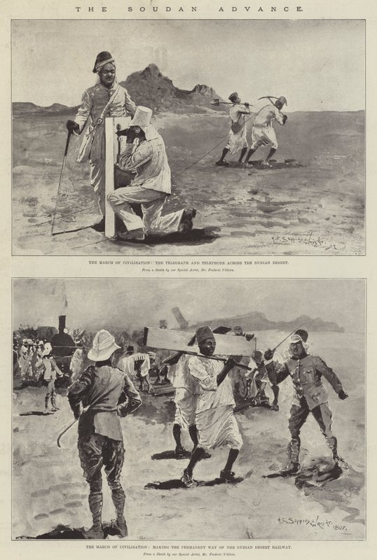 O Avanço do Soudan (litho) de Henry Charles Seppings Wright