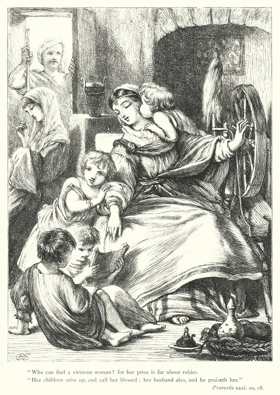 A Excelente Mulher (gravura) de Henry Courtney (after) Selous