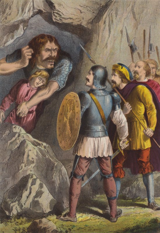 Mente-boa e fraca-mente-gigante (cromolitho) de Henry Courtney Selous