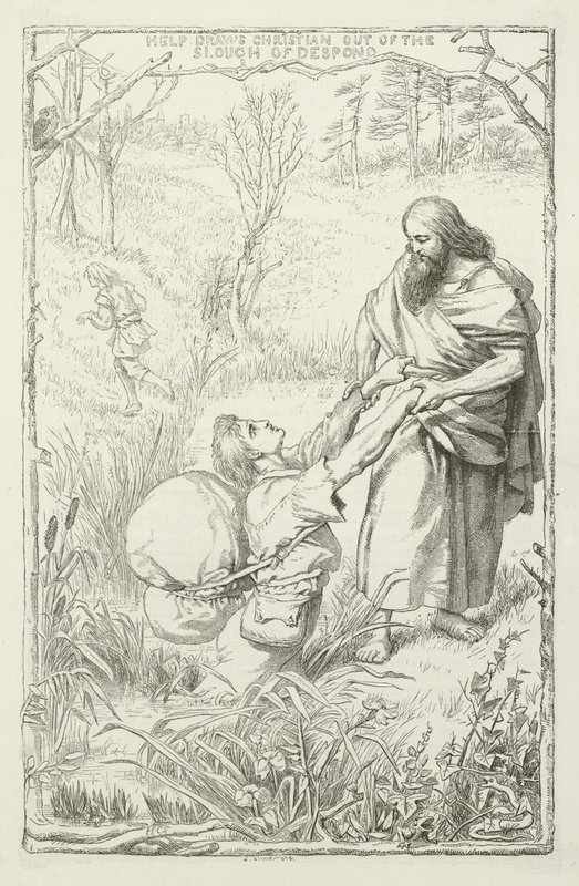 Ilustração para o progresso do peregrino por John Bunyan de Henry Courtney Selous