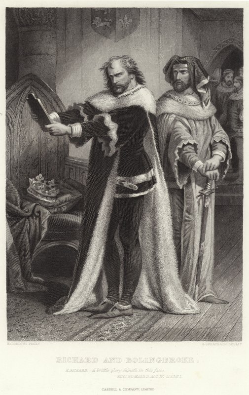 Richard e Bolingbroke, rei Ricardo II, ato IV, cena I de Henry Courtney Selous