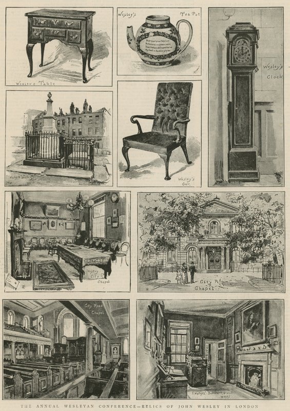 A conferência anual Wesleyan - relíquias de John Wesley em Londres (gravura) de Henry Edward Tidmarsh