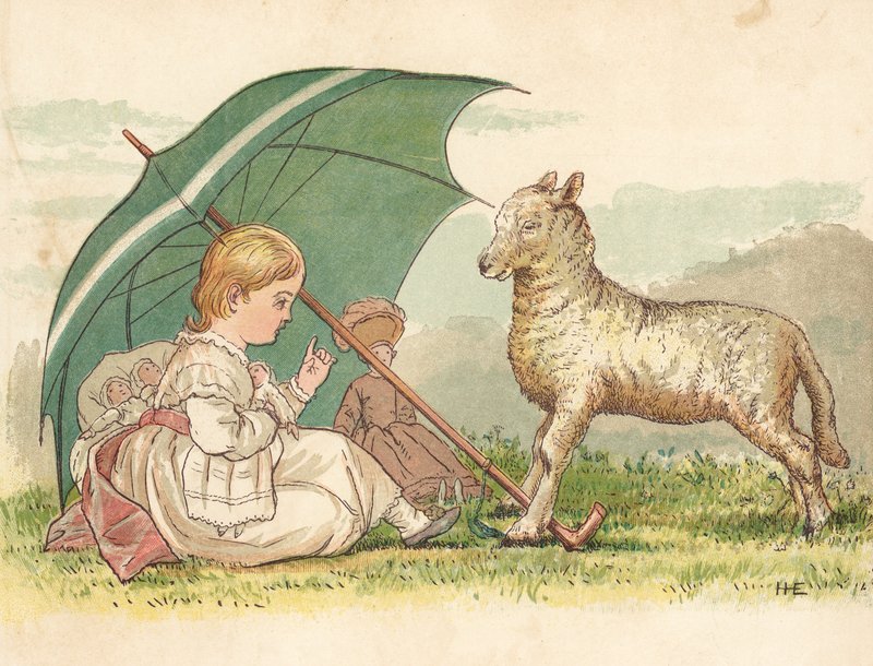 A Princesa e o Cordeiro (cor litho) de Henry Hetherington Emmerson