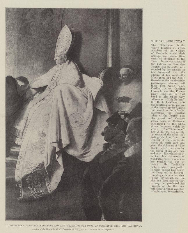 L&39;Obbedienza, Sua Santidade Papa Leão XIII recebendo o Juramento de Obediência dos Cardeais de Henry Jones Thaddeus