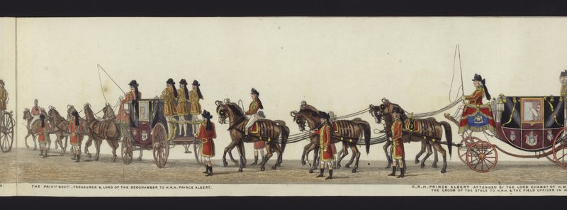 Parte da visão panorâmica de toda a procissão fúnebre de Arthur, Duque de Wellington (aquatinta colorida) de Henry Jr and Sala Alken