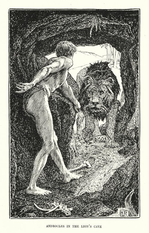 Androcles na caverna do leão (gravura) de Henry Justice Ford