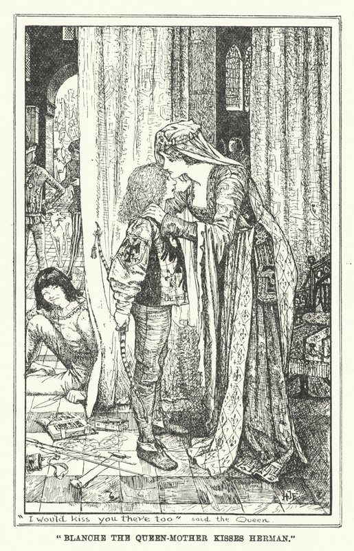 "Blanche a Rainha-Mãe beija Herman" (litho) de Henry Justice Ford