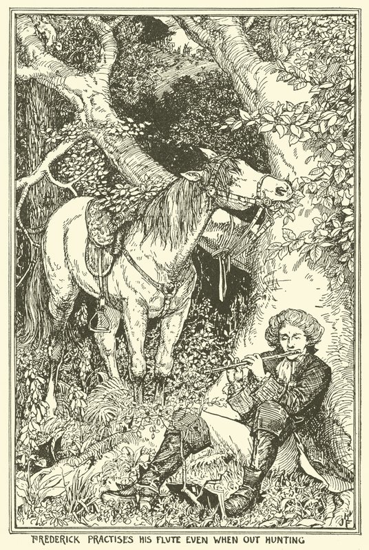 Frederick pratica sua flauta mesmo quando está caçando de Henry Justice Ford