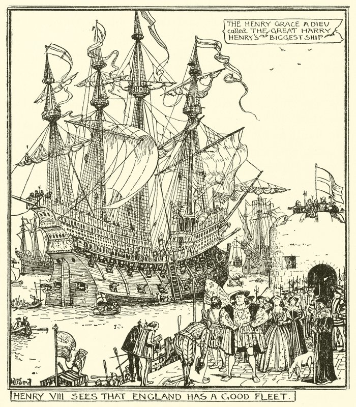 Henrique VIII vê que a Inglaterra tem uma boa frota de Henry Justice Ford