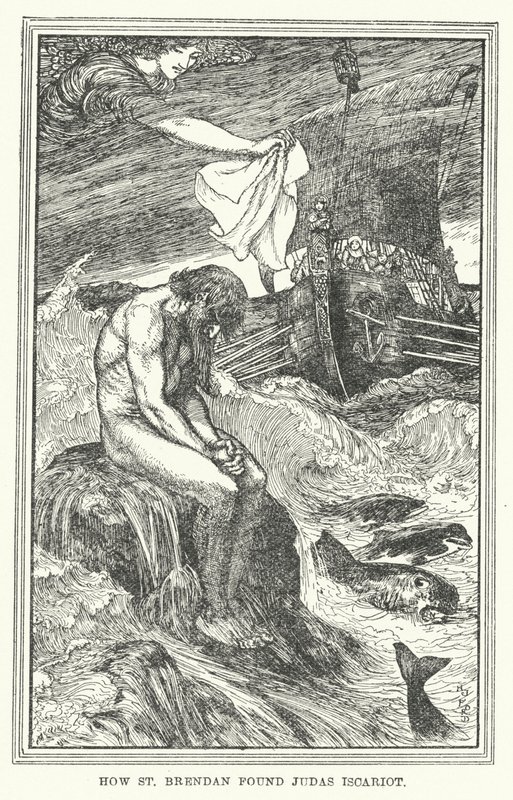 Como São Brendan encontrou Judas Iscariotes (litho) de Henry Justice Ford