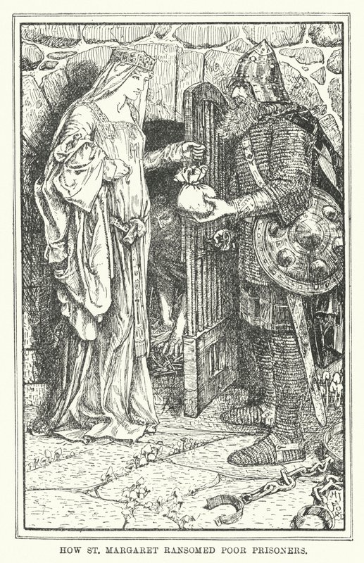 Como Santa Margarida resgatou prisioneiros pobres (litho) de Henry Justice Ford